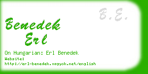 benedek erl business card